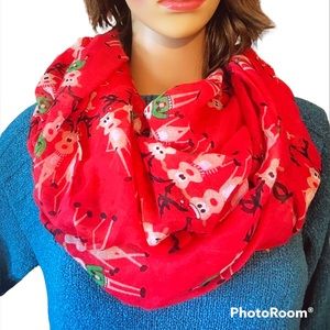 NWT Happy Holidays Reindeer infinity scarf